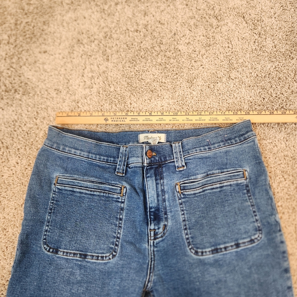 Madewell Kick‎ Out Crop Mid Rise Jeans Elkton Wash Size 32 - Picture 6 of 8